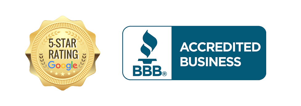 google 5 star rating and BBB accredited